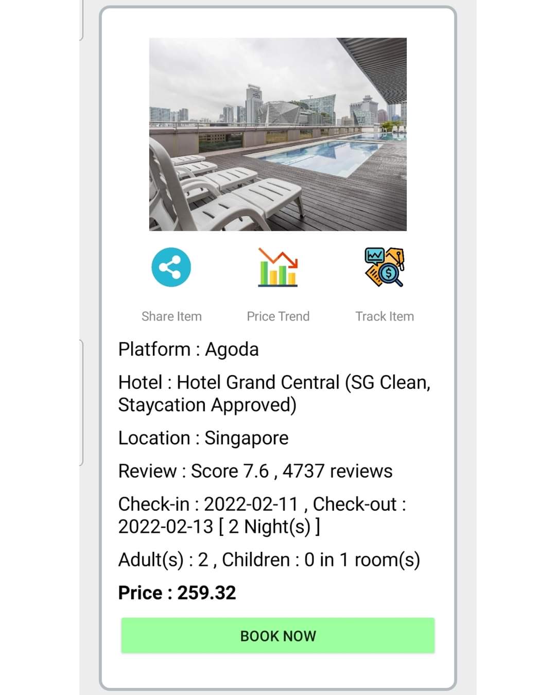 Deal Tracker SG : Agoda Price Tracker
